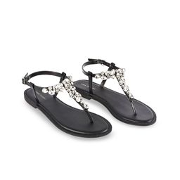 Lino Perros Women Embellished Open Toe T-Strap Flats-27