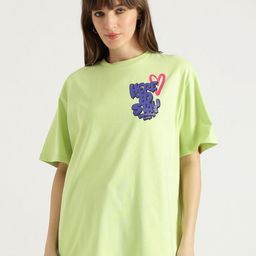 United Colors of Benetton Women Typography Printed Round Neck Cotton Oversized T-shirt-picture-5