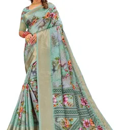 PARVOTSAV Turquoise Blue Poly Silk Saree-image-44
