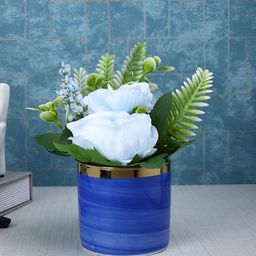 Myntra Elegant Homes Blue 1 Pieces Artificial Plant With Pot-image-10