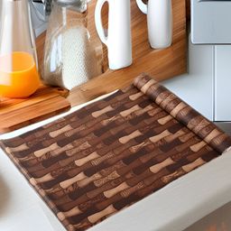 Aura Brown Set of 1 Water Resistant Shelf Liner Organisers-2