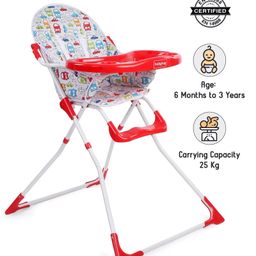 Babyhug Fun Feast Highchair With Adjustable Food Tray & 5 Point Safety Harness - Red-image-79