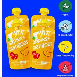 Happa Organic Apple & Mango Puree Pack of 4 - 100 grams Each-84