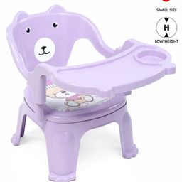 Small Size Light Weight Chair With Feeding Tray Bear Print - Purple-image-6