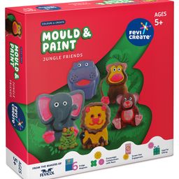 Fevicreate DIY Mould & Paint Jungle Animals Craft Kit for Kids- Multicolor-24
