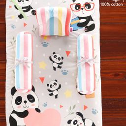 Babyhug 100% Cotton Bedding Set Panda Theme - Grey-image-38