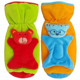 Brandonn Velvet Shearing Soft Bottle Cover With Motif Green Orange Pack of 2 - Fits up to 250 ml-25