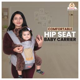 INFANTSO 4-in-1 Adjustable Hip SEAT Baby Carrier Soft & Comfortable with Safety Belt, Multi-Utility Pockets and Wide Cushioned Straps - Grey-picture-19