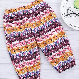 Kookie Kids Full Length Lounge Pants Flower Print - Multicolor-image-68