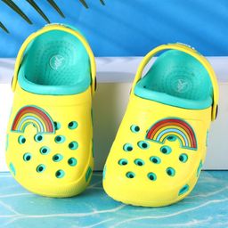 Pine Kids Clogs with Backstrap Rainbow Patch - Yellow-image-49