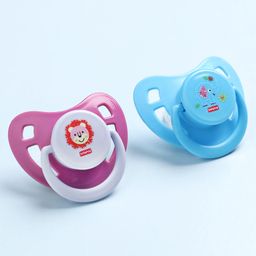 Babyhug BPA Free Pacifiers in PP Case with Animal Print Pack of 2 - Blue & Purple-image-97