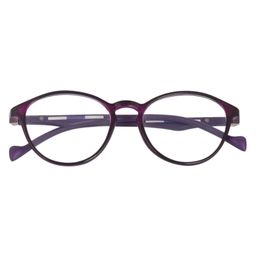 Optify Blue Light Blocking Zero Power Glasses Round Shape - Purple-9