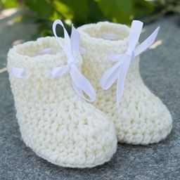 Love Crochet Art Bow Detailed Booties - White-image-53