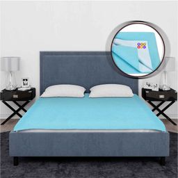 BeyBee Bed Protector for Double Bed King & Queen Size Double Bed Size- Sea Blue-image-1