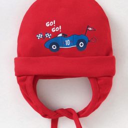 Babyhug Cotton and Knit Printed Cap Red - Diameter 10.5 cm-image-15