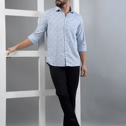 Crimsoune Club Men Printed Smart Slim Fit Chinos Trousers-image-23