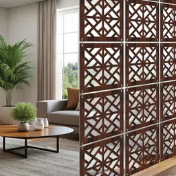 RANDOM Brown Geometric Window Blinds image 2