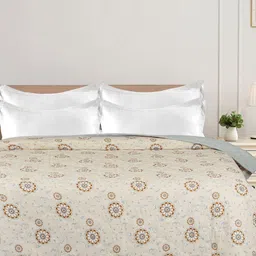 bsb home Beige & Grey Floral Mild Winter 300 GSM Double Bed Quilt- 2.2 m x 2.3 m-25