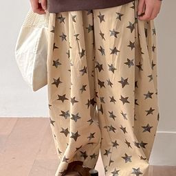 LULU & SKY Boys Star Printed Loose Fit Low-Rise Cotton Trousers-image-98