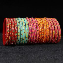 ZULKA Set of 20 Glass with Zircon Gemstone Multicolor Kada-image-84