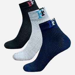 FIMS Men Pack Of 3 Striped Ankle-Length Socks-27