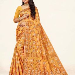 Maroosh Women Ethnic Motifs Saree With Blouse Piece-image-13