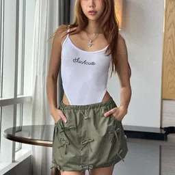 StyleAsh Women Bow Parachute Mini Skirt-image-16