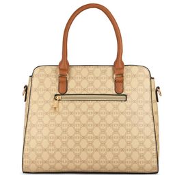 Lavie Ethnic Motifs Printed Structured Satchel with Quilted image 3