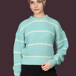 Chemistry Women Striped Woollen Pullover-picture-45