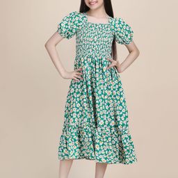 PaheliRani Girls Floral Puff Sleeve Fit & Flare Dress-image-24