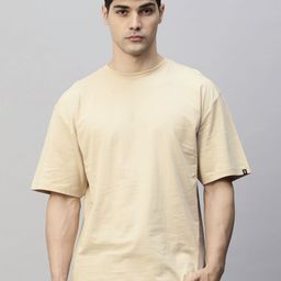 PRONK Men Drop-Shoulder Sleeves Raw Edge T-shirt-image-89