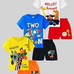 KUCHIPOO Boys Printed T-shirt with Shorts-image-55