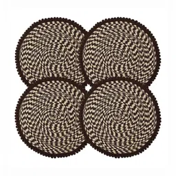 Aura 4-Pcs Brown Spiral Round Doormat-24