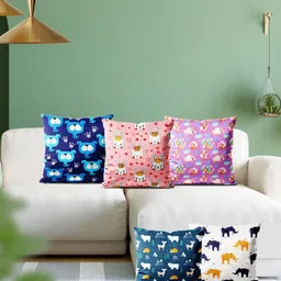 ArtzFolio Multicoloured Set of 5 Velvet Square Cushion Covers-image-42