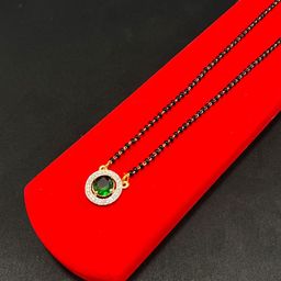 AKLINA Rhodium-Plated Artificial Stones and Beads Mangalsutra-image-65