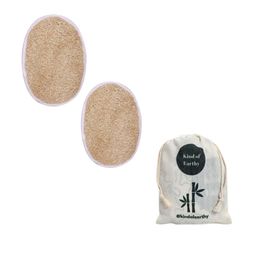 Kind of Earthy Set Of 2 Natural Body Scrubber With Elastic Grip & Reusable Potli Pouch-25
