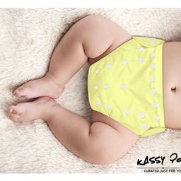 Kassy Pop Reusable Diaper Cover With Cotton Insert - Light Yellow image 2