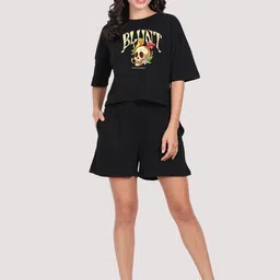 Mad Over Print Printed Pure Cotton Round Neck T-Shirt With Shorts Co-Ords-picture-49
