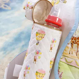 THE BABY TRUNK Infants White & Yellow Printed Cotton Feeding Bottle Cover-picture-44