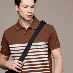 Moda Rapido Striped Polo Collar Short Sleeves T-shirt-picture-43