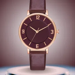 ON TIME OCTUS Women Brass Dial & Straps Analogue Watch MT-394 MAROON-image-6