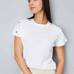 max Women Pure Cotton Round Neck Top-image-86