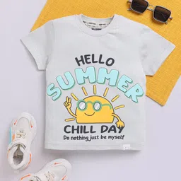 Happy Faces Boys Typography Printed Pure Cotton T-shirt-picture-1