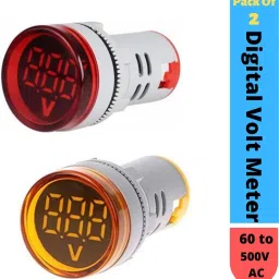 mexico Pack of 2 Volt Meter 0002 LED Digital Display Gauge Volt Digital,Voltage Meter Indicator,Signal Lamp,Voltmeter Lights Tester Combo Measuring Range 60-500V AC, 22 mm Digital Voltage Tester image 2