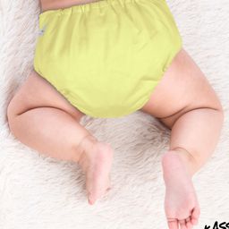 Kassy Pop Reusable Diaper Cover With Cotton Insert - Light Yellow image 3