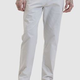 Snitch Men Striped Smart Slim Fit Trousers-image-31