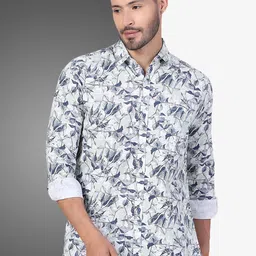 D Finish Men Smart Fit Floral Printed Spread Collar Casual Shirt-image-99