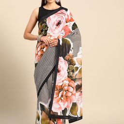 BUTA BUTI Floral Pure Cotton Saree-image-74