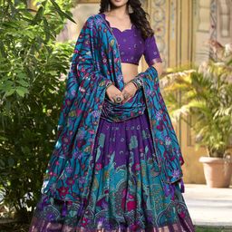 Aavisa Queency Printed Ready to Wear Lehenga & Unstitched Blouse With Dupatta-picture-38