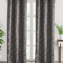 Home Centre Jade Grey & White 2 Pieces Ethnic Motifs Room Darkening Door Curtains-image-18